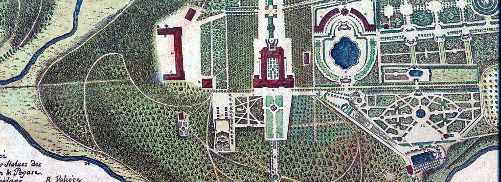 Kupferstich Eremitage Bayreuth (Ausschnitt), J. G. Riedel, um 1765
