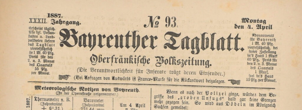 Bayreuther Tagblatt 1887